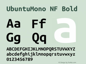 Ubuntu Mono Bold Nerd Font Complete Windows Compatible Version 0.80图片样张