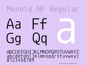 Monoid Regular Nerd Font Complete Windows Compatible Version 0.61;Nerd Fonts 1.2.图片样张