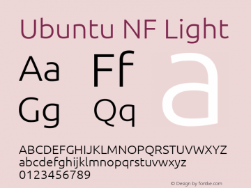Ubuntu Light Nerd Font Complete Windows Compatible 0.83 Font Sample