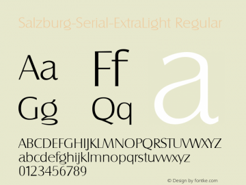 Salzburg-Serial-ExtraLight Regular 1.0 Fri Oct 18 09:37:01 1996图片样张