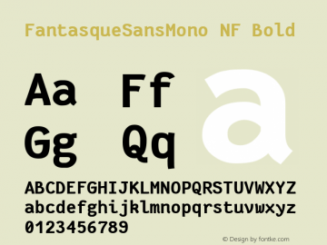 Fantasque Sans Mono Bold Nerd Font Complete Mono Windows Compatible Version 1.7.1 ; ttfautohint (v1.4.1.16-c0b8) Font Sample