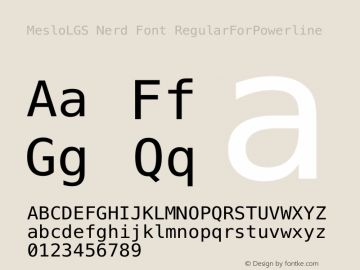 Meslo LG S Regular Nerd Font Complete 1.210 Font Sample