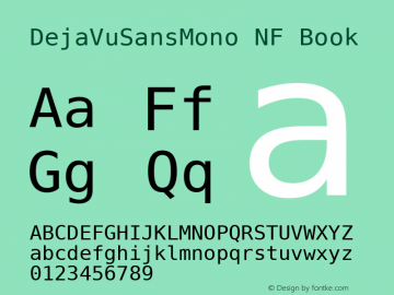 DejaVu Sans Mono Nerd Font Complete Mono Windows Compatible Version 2.37 Font Sample
