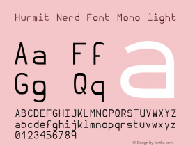 Hurmit Light Nerd Font Complete Mono Version 1.21;Nerd Fonts 1.2. Font Sample