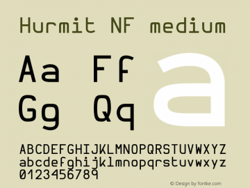 Hurmit Medium Nerd Font Complete Windows Compatible Version 1.21;Nerd Fonts 1.2. Font Sample