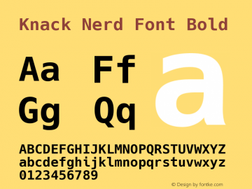 Knack Bold Nerd Font Complete Version 2.020; ttfautohint (v1.5) -l 4 -r 80 -G 350 -x 0 -H 260 -D latn -f latn -m 