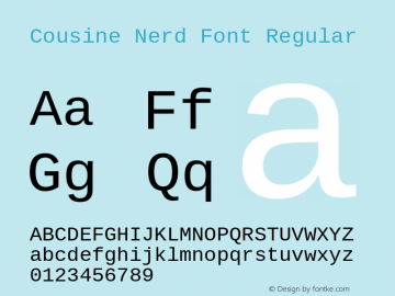Cousine Regular Nerd Font Complete Version 1.21图片样张