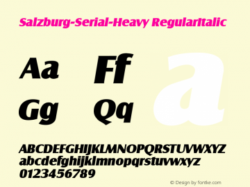 Salzburg-Serial-Heavy RegularItalic 1.0 Fri Oct 18 12:50:07 1996图片样张