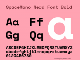 Space Mono Bold Nerd Font Complete Version 1.000;PS 1.000;hotconv 1.0.81;makeotf.lib2.5.63406图片样张