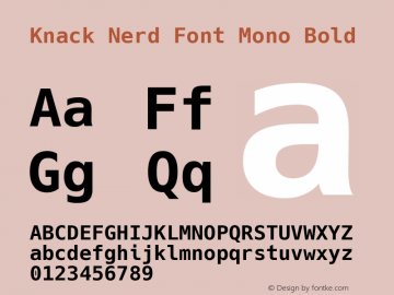 Knack Bold Nerd Font Complete Mono Version 2.020; ttfautohint (v1.5) -l 4 -r 80 -G 350 -x 0 -H 260 -D latn -f latn -m 
