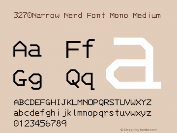3270 Narrow Nerd Font Complete Mono Version 001.000;Nerd Fonts 1 Font Sample