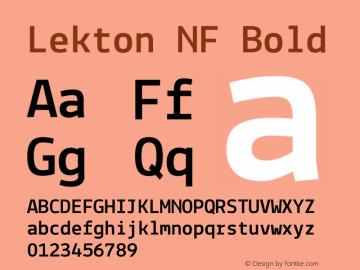 Lekton-Bold Nerd Font Complete Mono Windows Compatible Version 34.000图片样张