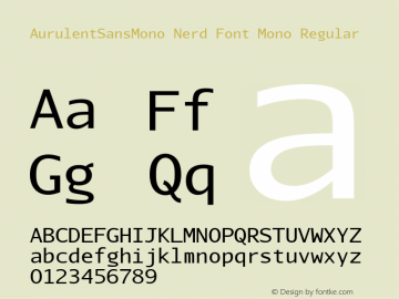 AurulentSansMono-Regular Nerd Font Complete Mono Version 2007.05.04图片样张