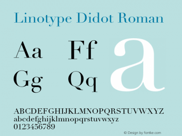 Linotype Didot Roman 001.000 Font Sample