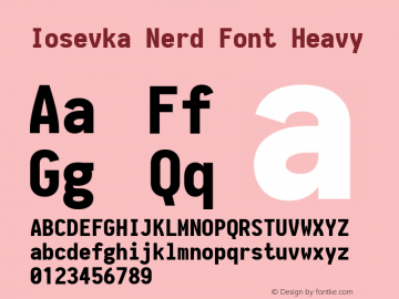 Iosevka Heavy Nerd Font Complete 1.8.4; ttfautohint (v1.5)图片样张