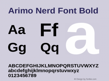 Arimo Bold Nerd Font Complete Version 1.23图片样张