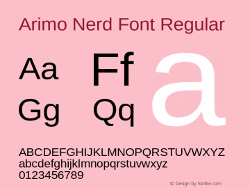 Arimo Regular Nerd Font Complete Version 1.23 Font Sample