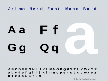 Arimo Bold Nerd Font Complete Mono Version 1.23 Font Sample