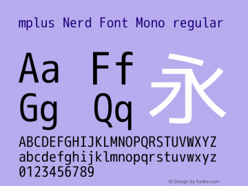 M+ 1m regular Nerd Font Complete Mono Version 1.018;Nerd Fonts 1.2图片样张