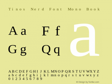 Tinos Nerd Font Complete Mono Version 1.23 Font Sample