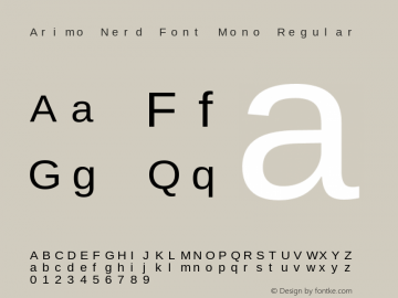 Arimo Regular Nerd Font Complete Mono Version 1.23 Font Sample