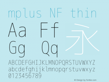 M+ 1m thin Nerd Font Complete Windows Compatible Version 1.018;Nerd Fonts 1.2图片样张