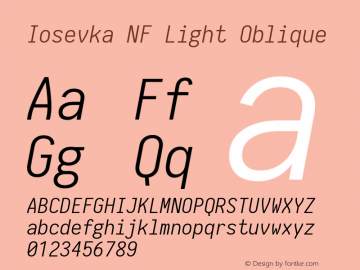 Iosevka Light Oblique Nerd Font Complete Windows Compatible 1.8.4; ttfautohint (v1.5)图片样张
