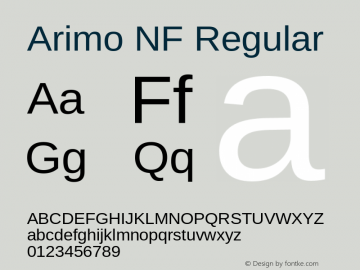 Arimo Regular Nerd Font Complete Windows Compatible Version 1.23 Font Sample