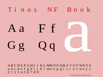 Tinos Nerd Font Complete Mono Windows Compatible Version 1.23 Font Sample