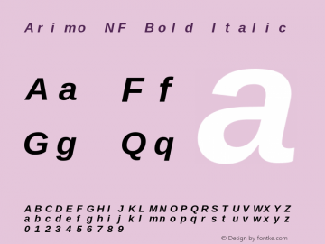 Arimo Bold Italic Nerd Font Complete Mono Windows Compatible Version 1.23图片样张