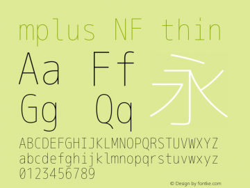 M+ 1m thin Nerd Font Complete Mono Windows Compatible Version 1.018;Nerd Fonts 1.2 Font Sample