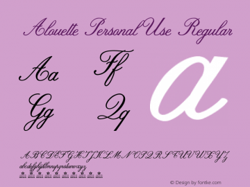 Alouette Personal Use Version 1.000 Font Sample