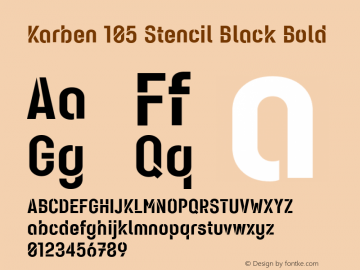 Karben 105 Stencil Black Bold Version 1.00, SI, June 21, 2016, initial release图片样张