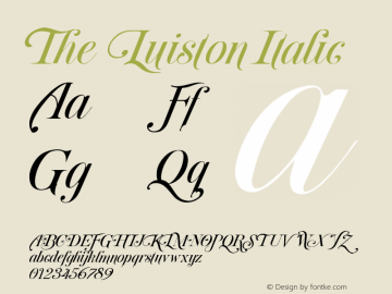 The Luiston Italic Version 1.000 Font Sample