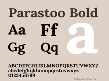 Parastoo Bold Version 1.0.0-alpha4 Font Sample