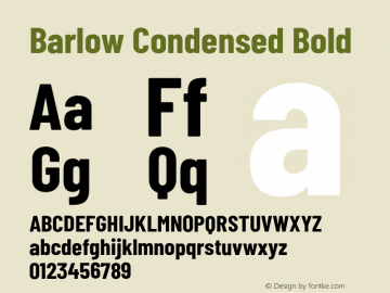 Barlow Condensed Bold Version 1.202;PS 001.202;hotconv 1.0.88;makeotf.lib2.5.64775 Font Sample