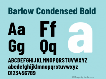 Barlow Condensed Bold Version 1.202 Font Sample