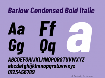 Barlow Condensed Bold Italic Version 1.202;PS 001.202;hotconv 1.0.88;makeotf.lib2.5.64775 Font Sample