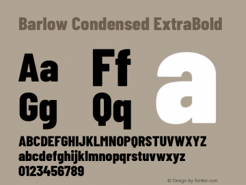 Barlow Condensed ExtraBold Version 1.202 Font Sample