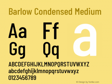 Barlow Condensed Medium Version 1.202 Font Sample