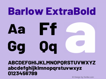 Barlow ExtraBold Version 1.202;PS 001.202;hotconv 1.0.88;makeotf.lib2.5.64775图片样张