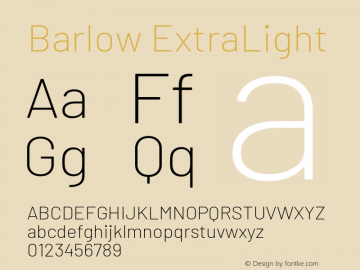 Barlow ExtraLight Version 1.202图片样张