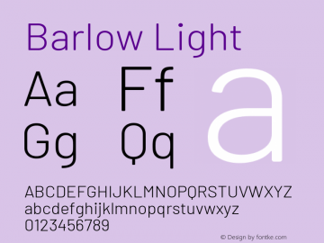 Barlow Light Version 1.202 Font Sample