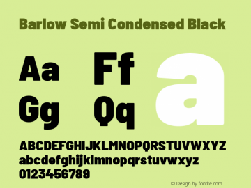 Barlow Semi Condensed Black Version 1.202 Font Sample