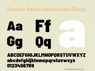 Barlow Semi Condensed Black Version 1.202 Font Sample