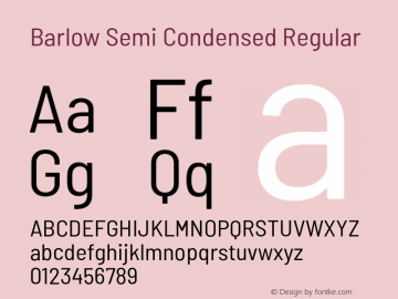 Barlow Semi Condensed Regular Version 1.202;PS 001.202;hotconv 1.0.88;makeotf.lib2.5.64775 Font Sample