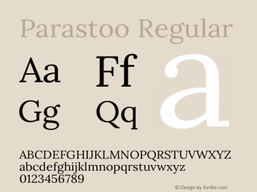 Parastoo Version 1.0.0-alpha5 Font Sample