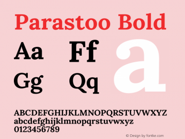 Parastoo Bold Version 1.0.0-alpha5 Font Sample