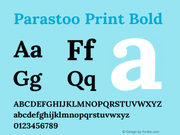 Parastoo Print Bold Version 1.0.0-alpha5 Font Sample