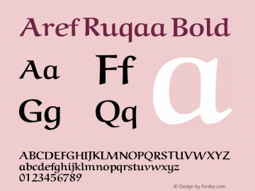 Aref Ruqaa Bold Version 0.9 Font Sample